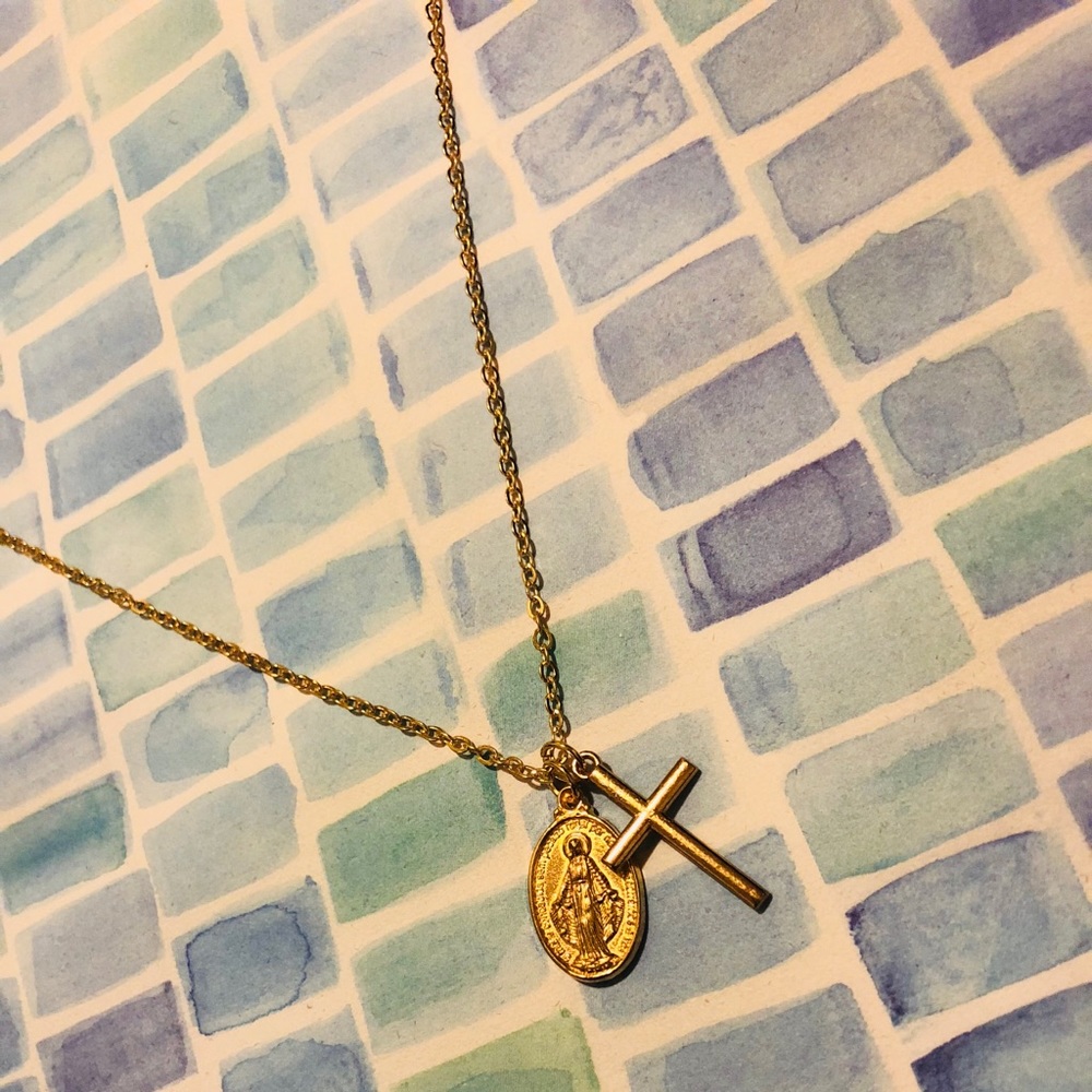 Cross with Mary charm